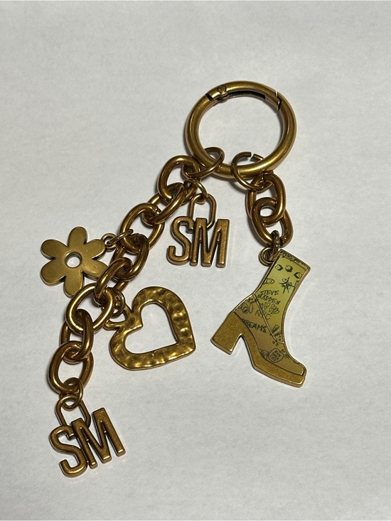 Steve Madden Accessories - Steve Madden Gold Charm Keychain with Heart, Flower & Boot Charms